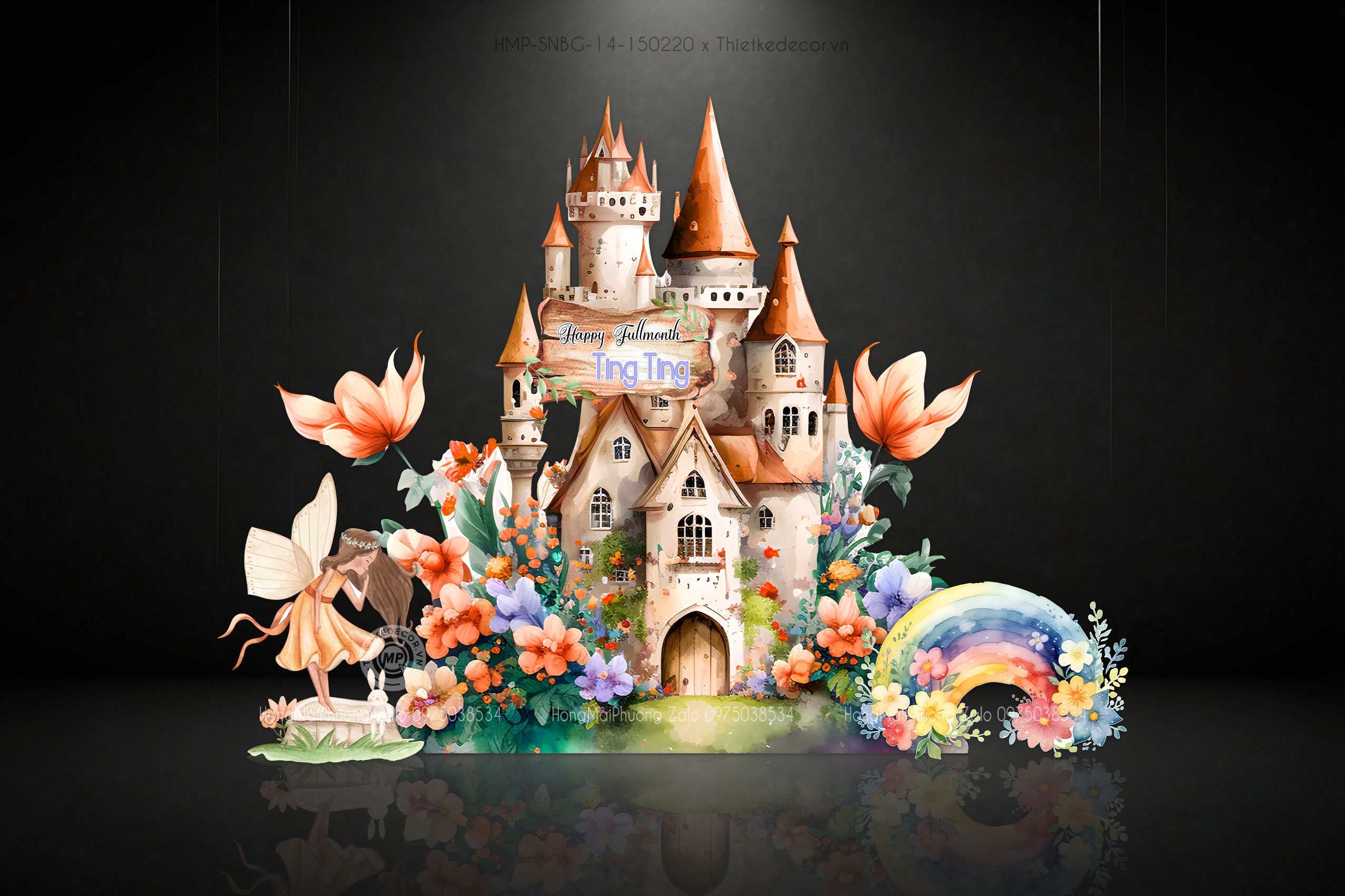 Tiệc đầy tháng Full month bé gái nàng tiên và tòa lâu đài